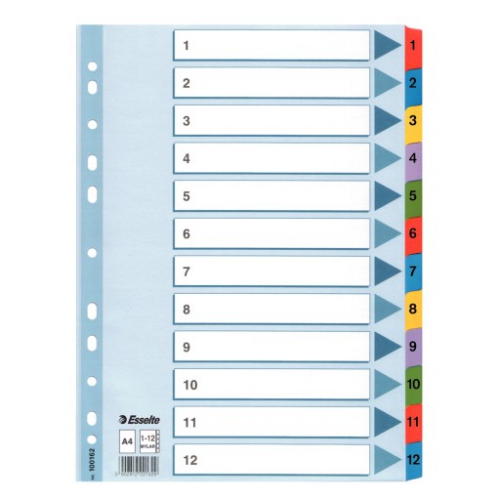 Przekładki Esselte A4 1-12 Mylar
